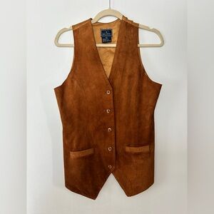 DANIEL HECHTER Suede Vest Waistcoat Brown Men's Small  Western Farm Tailored